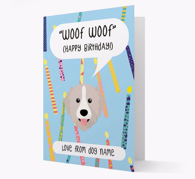 Personalized 'Woof Woof' Birthday Card with {breedFullName} Icon